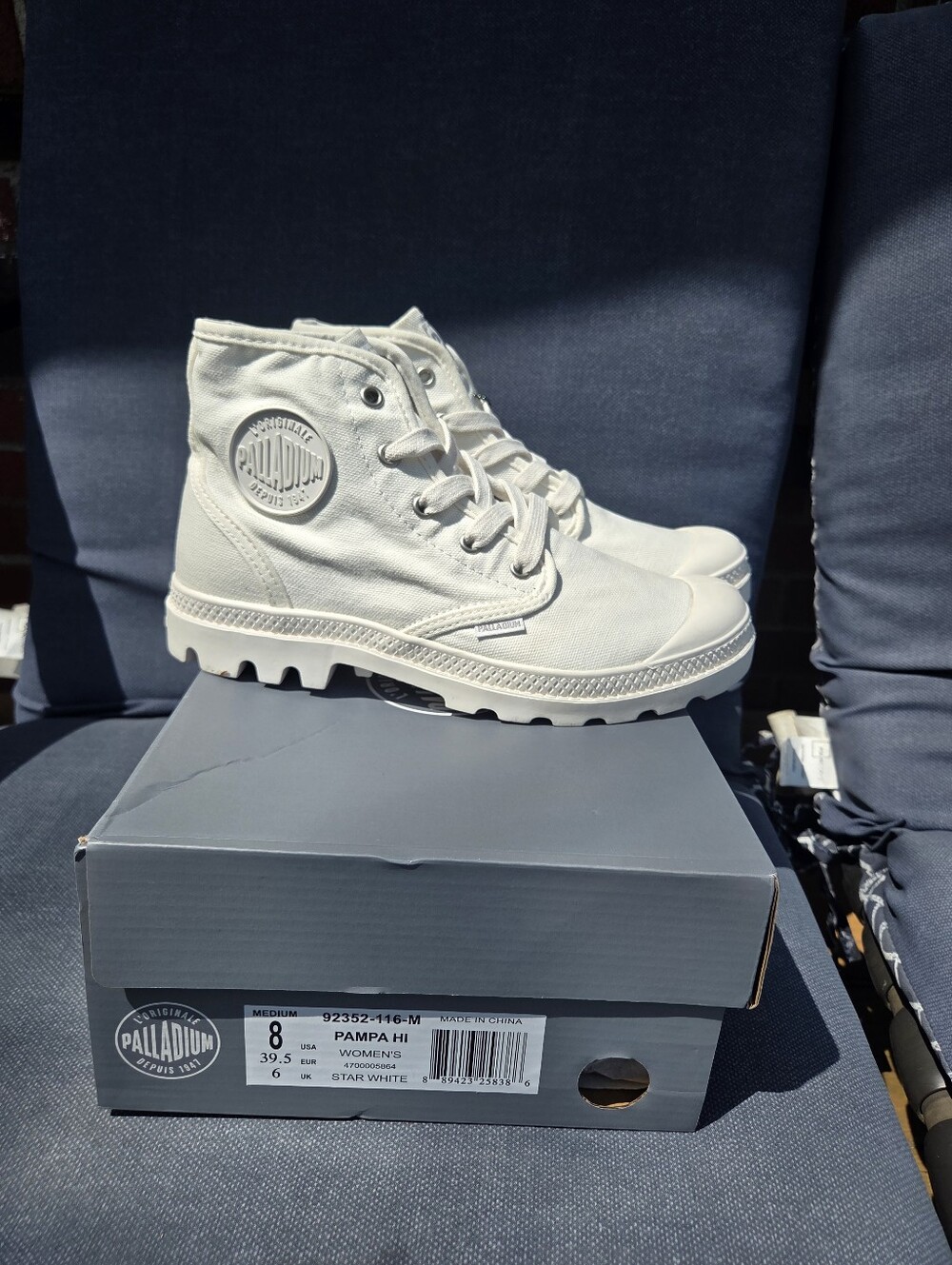 Palladium Pampa Hi Women's Canvas Boots Star White UK 6, US 8